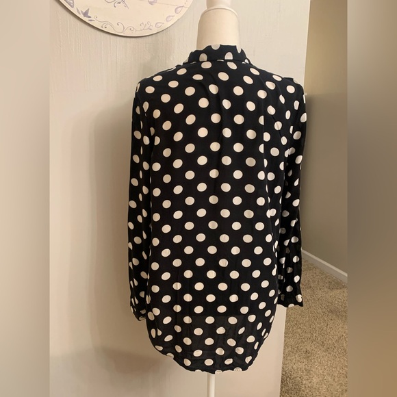 H&M Black and White Polka Dot Button Down Shirt - Picture 4 of 6
